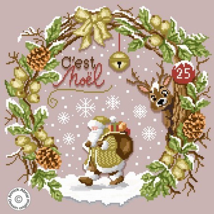 Point de croix C'est Noël ©Annick Abrial